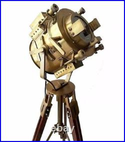 Spotlight Nautical Floor Lamp Vintage Brass Searchlight Spotlight With Tripod
