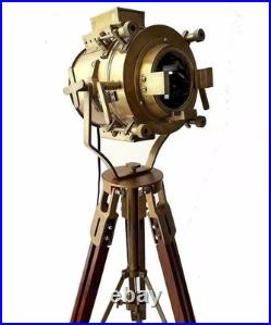 Spotlight Nautical Floor Lamp Vintage Brass Searchlight Spotlight With Tripod