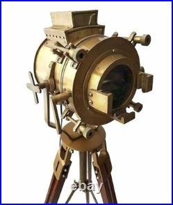 Spotlight Nautical Floor Lamp Vintage Brass Searchlight Spotlight With Tripod