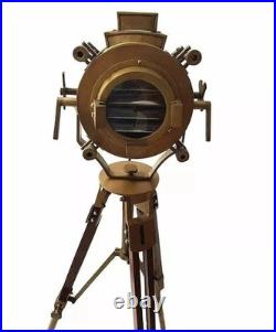 Spotlight Nautical Floor Lamp Vintage Brass Searchlight Spotlight With Tripod