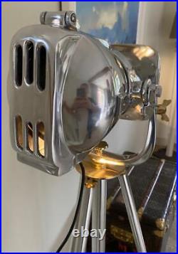 Spotlight Tripod Floor Standard Lamp Aluminium & Brass 153cm High