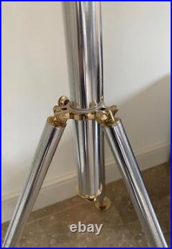 Spotlight Tripod Floor Standard Lamp Aluminium & Brass 153cm High