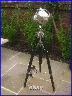 Super Rare Genuine LOMBOK Tripod Spot lamp Teak / Stainless Steel RRP £699