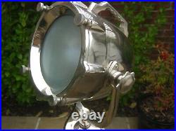Super Rare Genuine LOMBOK Tripod Spot lamp Teak / Stainless Steel RRP £699