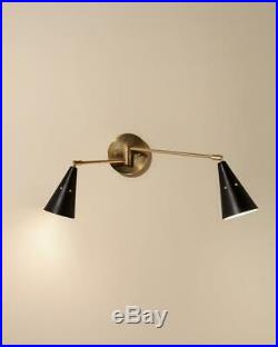 Task Dual Swing Arm Spotlight adjustable swivel wall sconce lamp light mid-cen