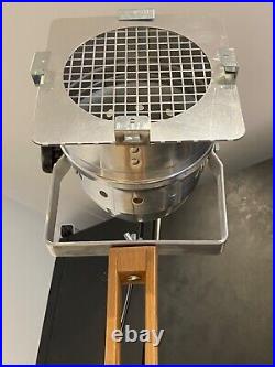 Theatre style fully adjustable wooden tripod lamp. Searchlight. Spotlight