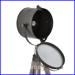 Tripod Floor Lamp Pine Wood Spotlight Industrial Standing Light Brown Black Tripod Floor Lamp Pine Wood Spotlight Industrial Standing Light Brown Black