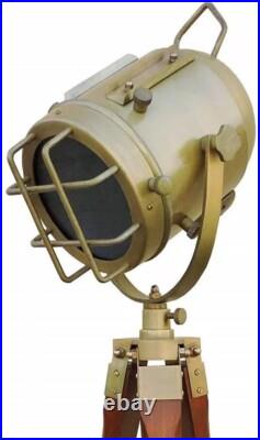 Tripod Lamp Floor Stand Spot Light Antique Nautical Studio Vintage Searchlight