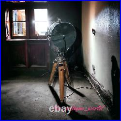 Tripod Lamp Floor Stand Spot Light Antique Nautical Studio Vintage Searchlight
