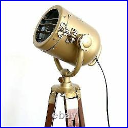 Tripod Movie Studio Brass Antique Spot Light Table Desk Lamp Light Fixture