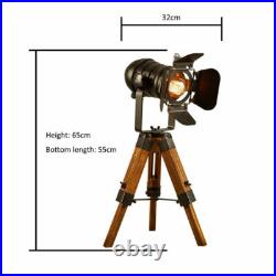 Tripod Table Desk Lamp Retro Spotlight Tripod Standing Floor Light for Home