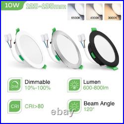 UK Slim LED Recessed Ceiling Downlight 3CCT Dimmable Flat Panel Spot Lamp 4W-10W