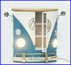 VW 2 Door Retro Vintage Cool Cabinet With Front Head Lights Man Cave Bar Shed