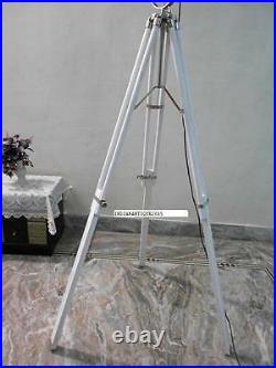Vintage Floor Search Light Lamp Spot Light With white Wooden Tripod