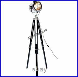 Vintage Hollywood Spot Camera Search Light With Black Tripod Stand Floor Lamp