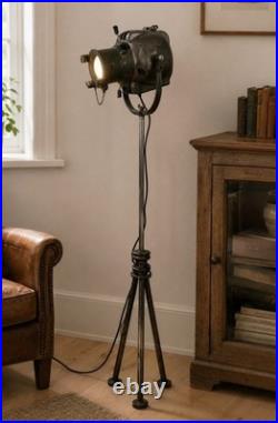 Vintage Industrial Theatre Spotlight Floor Lamp Converted Stage Light Tripod Vintage Industrial Theatre Spotlight Floor Lamp Converted Stage Light Tripod