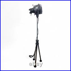 Vintage Industrial Theatre Spotlight Floor Lamp Converted Stage Light Tripod