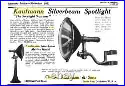 Vintage Kaufmann & Sons SILVERBEAM SPOTLIGHT Spot Light Lamp Pat. 1914 Brass