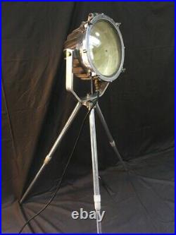 Vintage Marine Searchlight Spotlight Tripod Floor Lamp by Phoenix Products Milwa