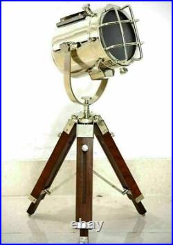 Vintage Marine light Lamp Nautical Spot Studio Light Three Fold Tripod Stand