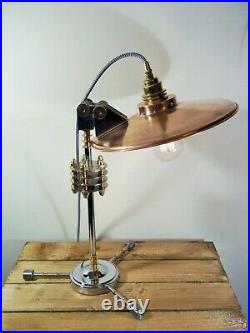 Vintage/Retro Atomic Copper Industrial/Steampunk Adjustable Table/Desk Heat Lamp