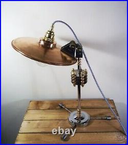 Vintage/Retro Atomic Copper Industrial/Steampunk Adjustable Table/Desk Heat Lamp