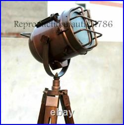 Vintage Retro Marine Tripod Spotlight Searchlight Floor Lamp Nautical Flo X-MAS