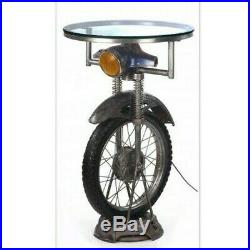 Vintage Scooter Wheel End Lamp Table Light Retro Metal Industrial Up-Cycled