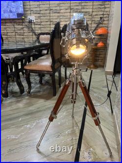 Vintage Spotlight Tripod Floor Lamp Nautical Studio Light Home Office Decor