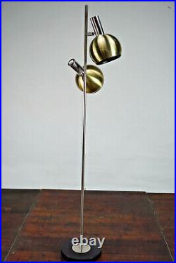 Vintage Stehlampe Leselampe Spot Leuchte Kugel Lampe 2flg Strahler 70er gold