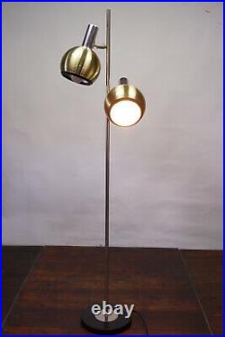 Vintage Stehlampe Leselampe Spot Leuchte Kugel Lampe 2flg Strahler 70er gold