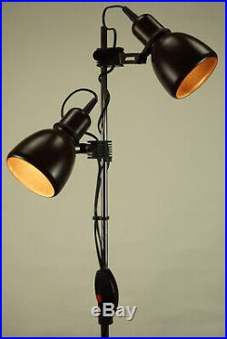 Vintage Stehlampe Leselampe Spot Leuchte Lampe 2flg. Space Age Lamp braun 70er