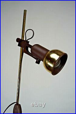Vintage Stehlampe Leselampe Spot Leuchte Lampe 2flg. Strahler braun 70er Messing