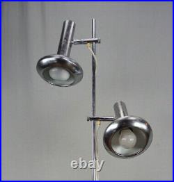 Vintage Stehlampe Leselampe Spot Leuchte Lampe 2flg Strahler chrom Metall 70er