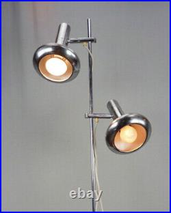 Vintage Stehlampe Leselampe Spot Leuchte Lampe 2flg Strahler chrom Metall 70er