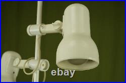 Vintage Stehlampe Leselampe Spot Leuchte Lampe 2flg. Strahler weiß Metall 70er