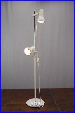 Vintage Stehlampe Leselampe Spot Leuchte Lampe 2flg. Strahler weiß Metall 70er 2