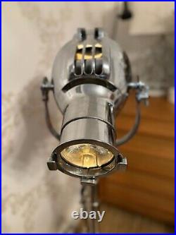 Vintage Theatre Spot Light And Tripod Deco Film Lamp Strand Electric Patt 23 #1