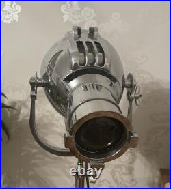 Vintage Theatre Spot Light And Tripod Deco Film Lamp Strand Electric Patt 23 #1