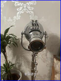 Vintage Theatre Spot Light And Tripod Deco Film Lamp Strand Electric Patt 23 #1