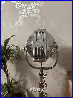 Vintage Theatre Spot Light And Tripod Deco Film Lamp Strand Electric Patt 23 #1