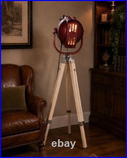 Vintage Theatre Spotlight Tripod Floor Lamp Industrial Cinema Searchlight Retro