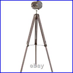 Vintage Tripod Floor Lamp Spotlight Searchlight Height Adjustable Copper Finish