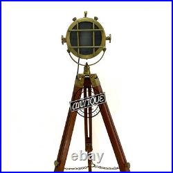 Vintage Tripod Floor Lamp Standard Searchlight Marine Spotlight Retro 360 Degree