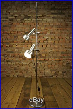 Vintage XXL Stehlampe Leselampe Spot Leuchte Lampe 2flg Strahler 70er Chrom
