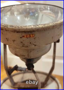 Vintage industrial portable search spot lamp mid century ex military RAF Navy
