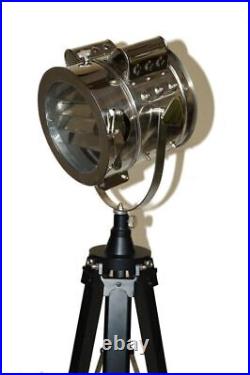 Vintage searchlight spotlight retro floor lamp with black tripod stand gift item