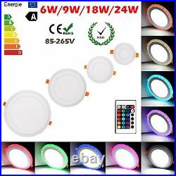 White RGB Dual Color LED Light LED Ceiling Recessed Panel Downlight Spot Lamp AC