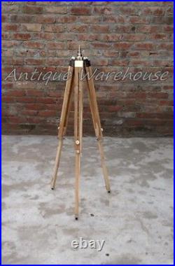 Wooden Tripod Stand Modern Nautical Floor Lamp Adjustable Tripod Decor