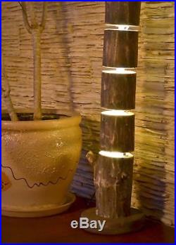 Wooden floor lamp is made of natural logs, floor light, handmade fixtures